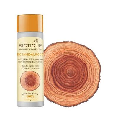 Biotique Sun Shield Sandalwood SPF 50+ UVB/UVA PA+++ Sunscreen Ultra Protective Lotion for All Skin Types 120ml - Face Sunscreen