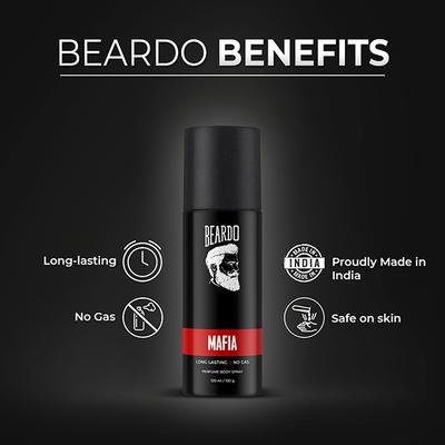 Beardo Godfather 150ml, Whisky Smoke 120ml, Mafia 120ml Perfume Body Spray Combo for Men 1's - Men Deodorants/Roll-Ons