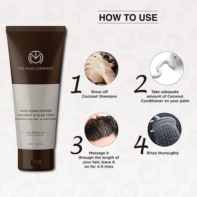 The Man Company Coconut and Aloe Vera Hair Conditioner 200 ml - Conditioners
