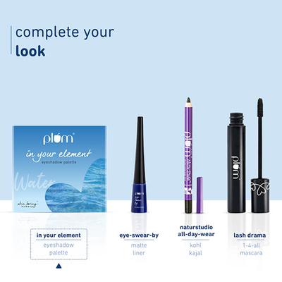 Plum In Your Element Eyeshadow Palette Super Pigmented 6-In-1 Palette, 02 Water 10 gm - Eye Shadow Palettes