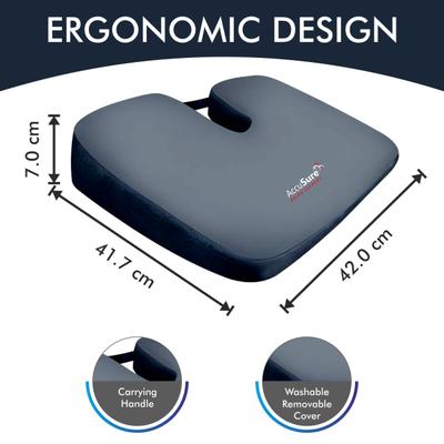 AccuSure PU Foam Coccyx Cushion (Blue) 1's - Abdomen/Neck/Arm/Elbow Supports