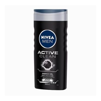 Nivea Men Active Clean Stimulating + Active Charcoal Shower Gel 250ml - Shower Gels & Body Wash