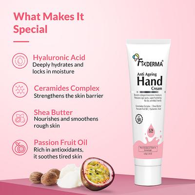 Fixderma Anti Ageing Hand Cream for Women and Men for Dry and Rough Hands All Skins Types 30 gm - Night Cream