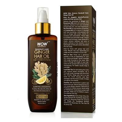 Wow Life Science Dandruff Care Ginger Hair Oil 200 ml - Hair Oils
