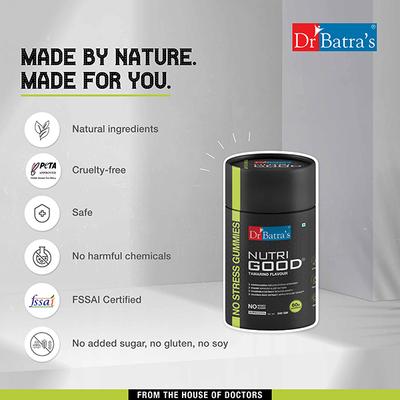 Dr Batras Nutrigood No Stress Gummies with Ashwagandha, Brahmi & Chamomile for Stress Relief - 60 Gummies 1's - Sexual Care
