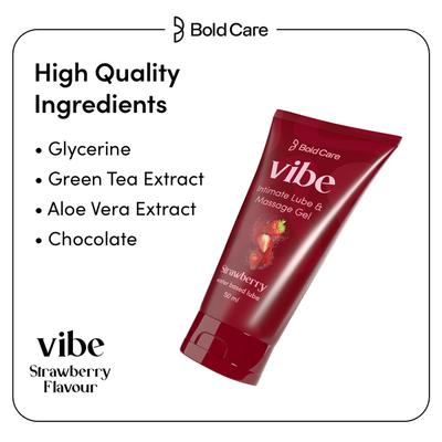 Bold Care Vibe Intimate Lube & Massage Gel - Strawberry 50 ml - Flavoured Lubes