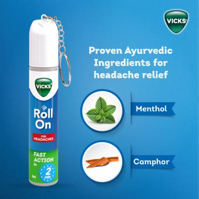 Vicks Roll On For Headaches 8 ml - Roll-On/Patch