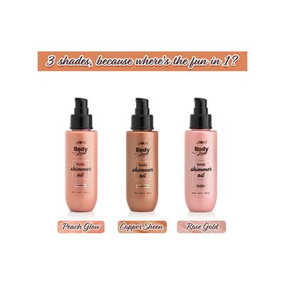 Plum BodyLovin' Body Shimmer Oil - Copper Sheen, Long-lasting shimmer, Deep moisture, Fruity Fragrance 90 ml - Massage Oils