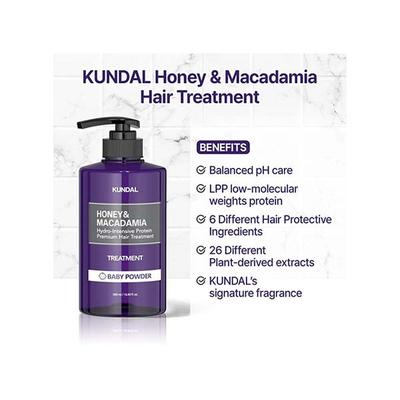 Kundal Honey and Macadamia Hair Treatment Baby Powder 500 ml - Conditioners