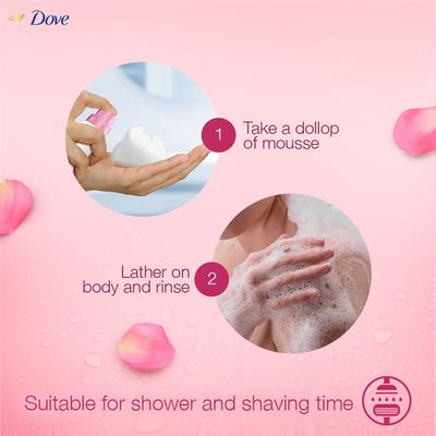 Dove Creamy Shower And Shaving Mousse With Rose Oil 200 ml - Shower Gels & Body Wash
