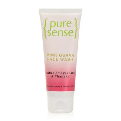 PureSense Pink Guava Face Wash with Pomegranate & Thanka for Gentle Cleansing & Imparts Glow 100 gm - Scrubs & Exfoliants