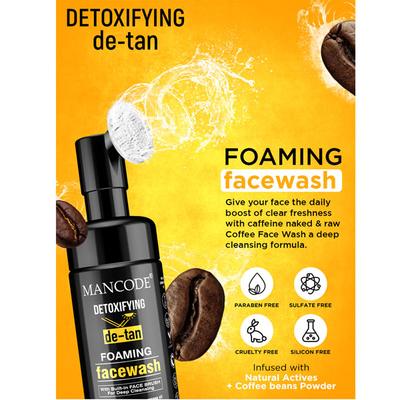 Mancode Detoxifying De-Tan Foam Face Wash 150 ml - Face Wash & Cleansers
