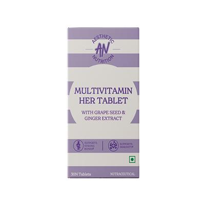 Aesthetic Nutrition Multivitamin Her With Grape Seed, Ginger Extract, Hyaluronic Acid, Vitamin B3, And B12 30 Tablets 1's - Multi-Vitamins