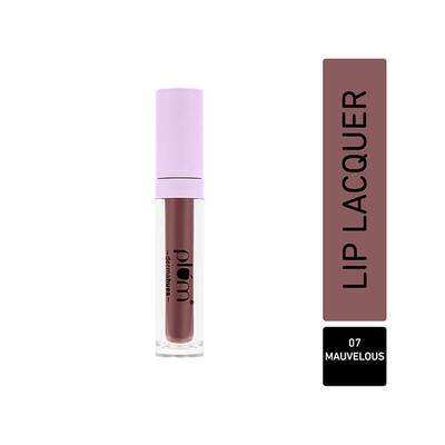Plum Glassy Glaze Lip Lacquer 3-In-1 Lipstick + Lip Balm + Gloss 07 Mauvelous 4.5 ml - Liquid Lipsticks