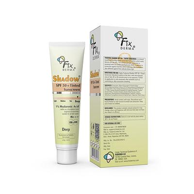 Fixderma Shadow Tinted Sunscreen Deep SPF 50 PA+++ - UVA & UVB Protection, All Skin Types 30 gm - Face Sunscreen