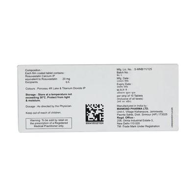 Lipirose 20mg Tablet 10'S - High Cholesterol-Dys