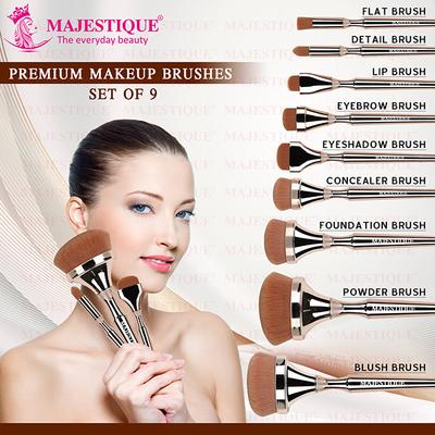 Majestique Premium Makeup Brush Set, Luminous HD Brush 9's - Makeup Kits & Sets