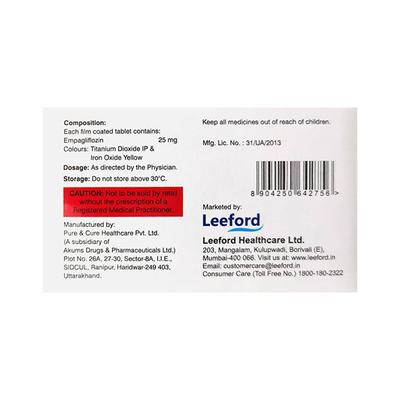 EMPAFORD 25 Tablet 10's - Diabetes-Ant