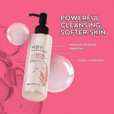 The Face Shop Rice Water Bright Light Cleansing Oil - Korean Makeup Remover for Heavy Makeup 150 ml - Lotions & Creams