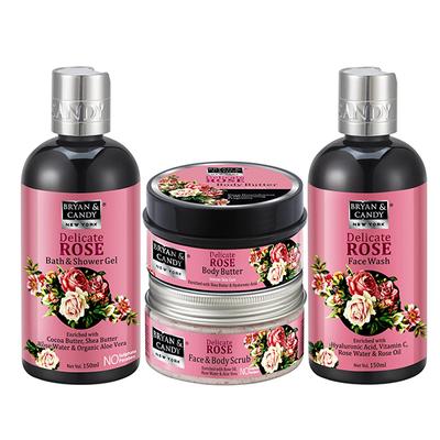 Bryan & Candy Delicate Rose Heart Kit 500ml 4's - Creams/Oils/Lotions