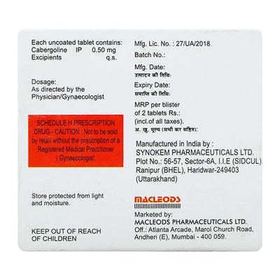 Cabliz 0.5mg Tablet 2'S - Parkinsonism-Apd