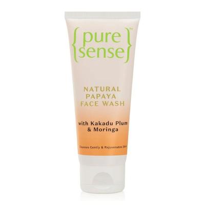 PureSense Natural Papaya Face Wash with Kakadu Plum & Moringa for Gentle Cleansing & Rejuvenates Skin 100 gm - Scrubs & Exfoliants