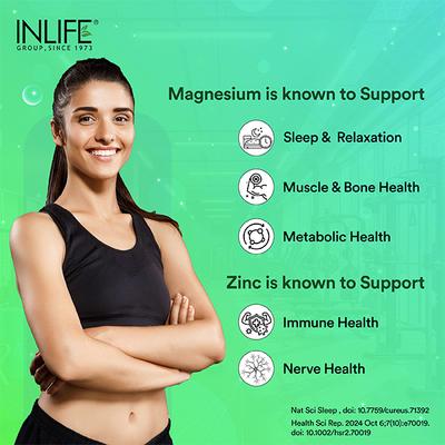 Inlife Magnesium Glycinate 1100 mg Veg Capsule 120's - Calcium And Minerals