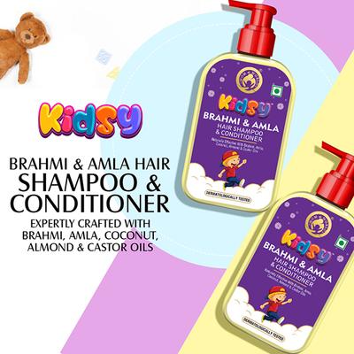 Mom & World Kidsy Brahmi & Amla Hair Shampoo & Conditioner For Kids 240 ml - Baby Shampoo