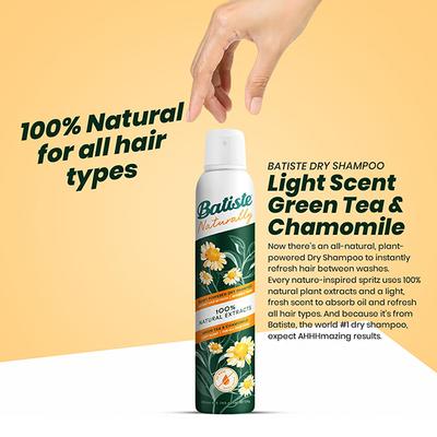 Batiste Naturally Green Tea & Chamomile Dry Shampoo 200 ml - Dry Shampoos & Conditioners
