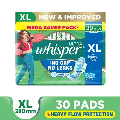 Whisper Ultra Clean Sanitary Pads (XL) 30's - Sanitary Napkins