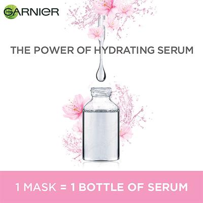 Garnier Sakura White Water Glow Serum Sheet Mask, Face Sheet Mask for Women 28 gm - Sheet Masks