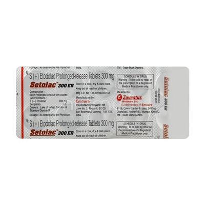 Setolac ER 300mg Tablet 10'S - Arthritis-Non
