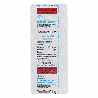 Vascilol 50mg Tablet 10'S - Intermittent Claudication-Per