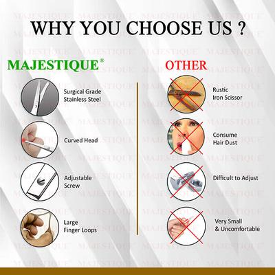 Majestique Nasal Beauty Scissor, Rounded- Tip Mini Scissor for Eyebrow, Ear Hair, Face Hair, Nails 1's - Callus Shavers & Stones