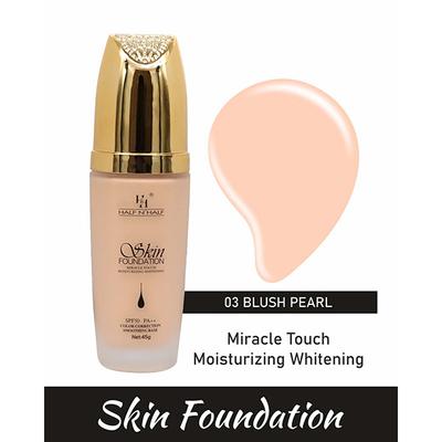 Half N Half Skin Foundation Miracle Touch Moisturizing Whitening SPF50 PA++ Blush Pearl (45gm) - Foundation