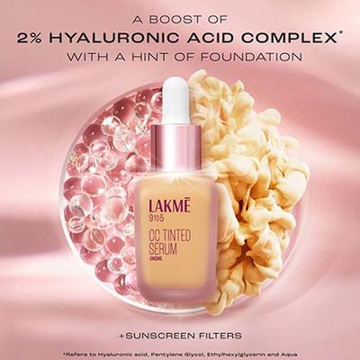 Lakme Cc Tinted Serum With 2% Hyaluronic Acid - Latte 30 ml - Face Serum
