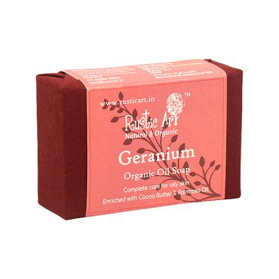 Rustic Art Organic Handmade Geranium Soap 100 gm - Soaps