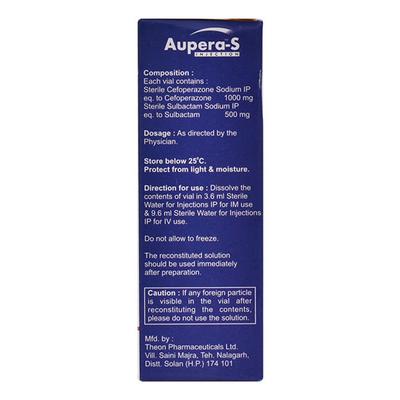 Aupera S 1.5gm Injection 1's - Bacterial Infections-Cep