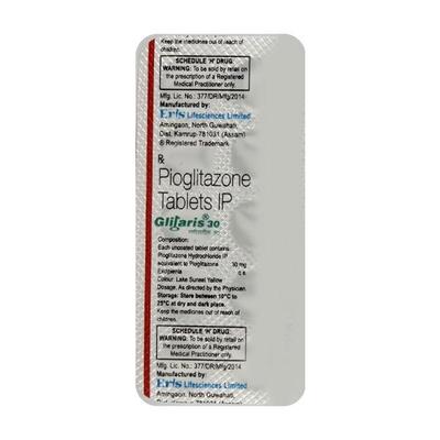 Glitaris 30mg Tablet 10'S - Diabetes-Ant