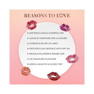 Just Herbs Tinted Lip Balm SPF20+ Almond Oil + Shea Butter, Nourishing Moisturising Healing (Peach) 4gm - Lip Balms