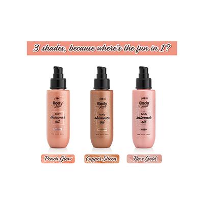 Plum BodyLovin' Body Shimmer Oil - Peach Glow, Long-lasting shimmer, Deep moisture, Fruity Fragrance 90 ml - Massage Oils