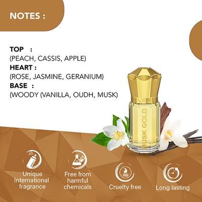 Ajmal Musk Gold Concentrated Perfume Free From Alcohol for Unisex 5 ml - Perfumes (Edt/Edp)