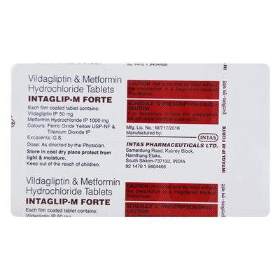 INTAGLIP M FORTE Tablet 10's - Diabetes-Ant