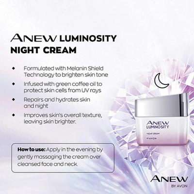 Avon Anew Luminosity Night Cream 50 gm - Night Cream