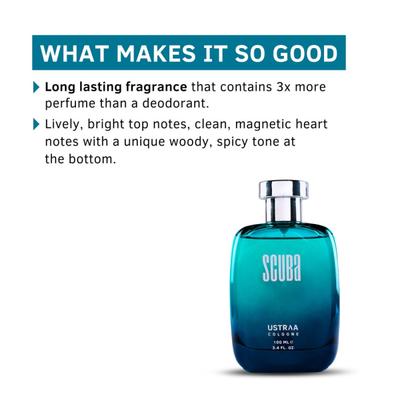 Ustraa Cologne for Men DEEP AND FRESH - Scuba 100 ml - Men Deodorants/Roll-Ons