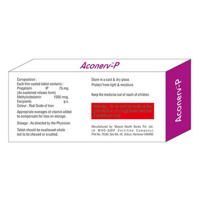 ACONERV P Tablet 10's - Neuropathic Pain-Dru