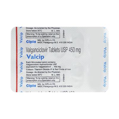 Valcip 450mg Tablet 10'S - Viral infections-Ant
