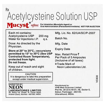 MUCYST 20% Solution 5ml - Cough And Cold-Cou
