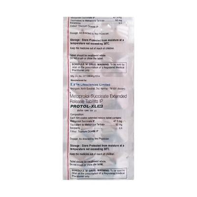 Protol XL 50mg Tablet 10'S - Hypertension-Bet