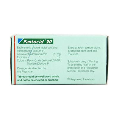 Pantocid 20mg Tablet 15'S - Ulcer/Reflux/Flatulence-Aaa